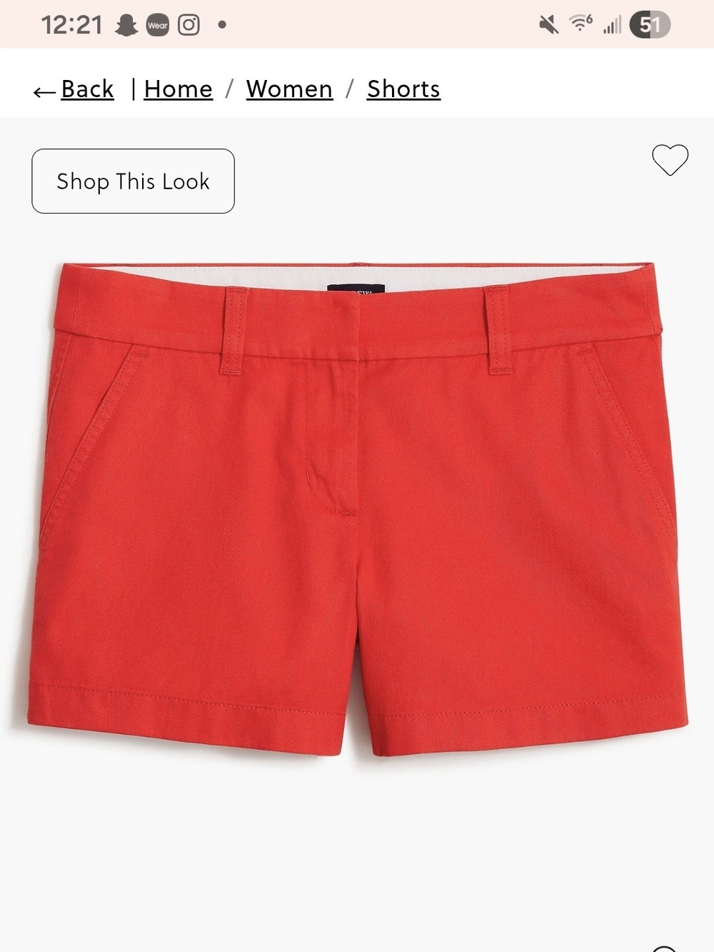 J. Crew Red Women's 3.5 Inch Chino